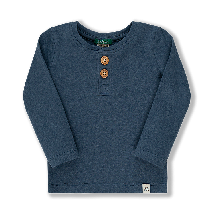 Midnight Long Sleeve Button Tee