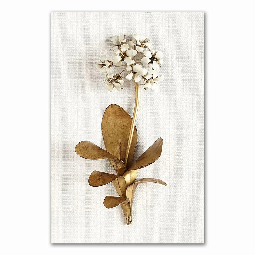 Golden plant leaves and flowers Wall art  canvas painting Wall Pictures for Living Room Nordic Decoration Pictures morden decor