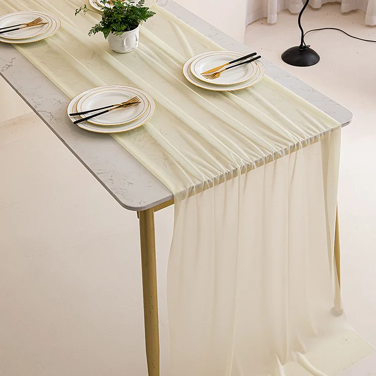 Gauze French Chiffon Table Flag Simple Solid Color Table Flag