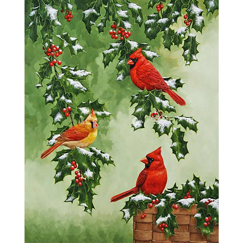 

Cardinal Red Bird - Round Drill Diamond Painting - 30*40CM, 501 Original