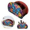 (US Local)DIY Gem Butterfly Design Wooden Diamond Painting Makeup Brush Storage Box Kit