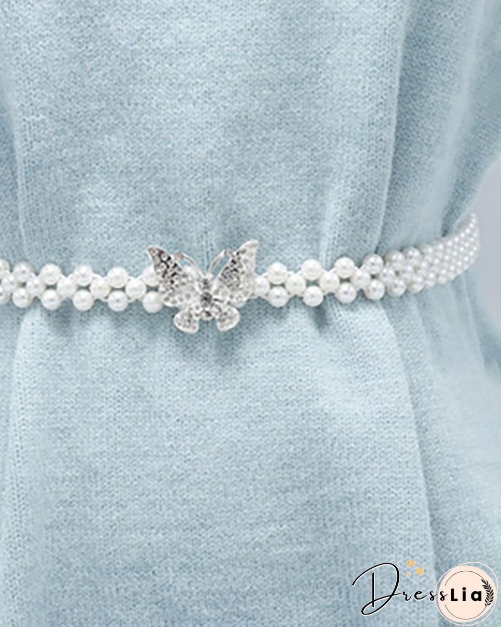 Studded Butterfly Pattern Beaded Belt