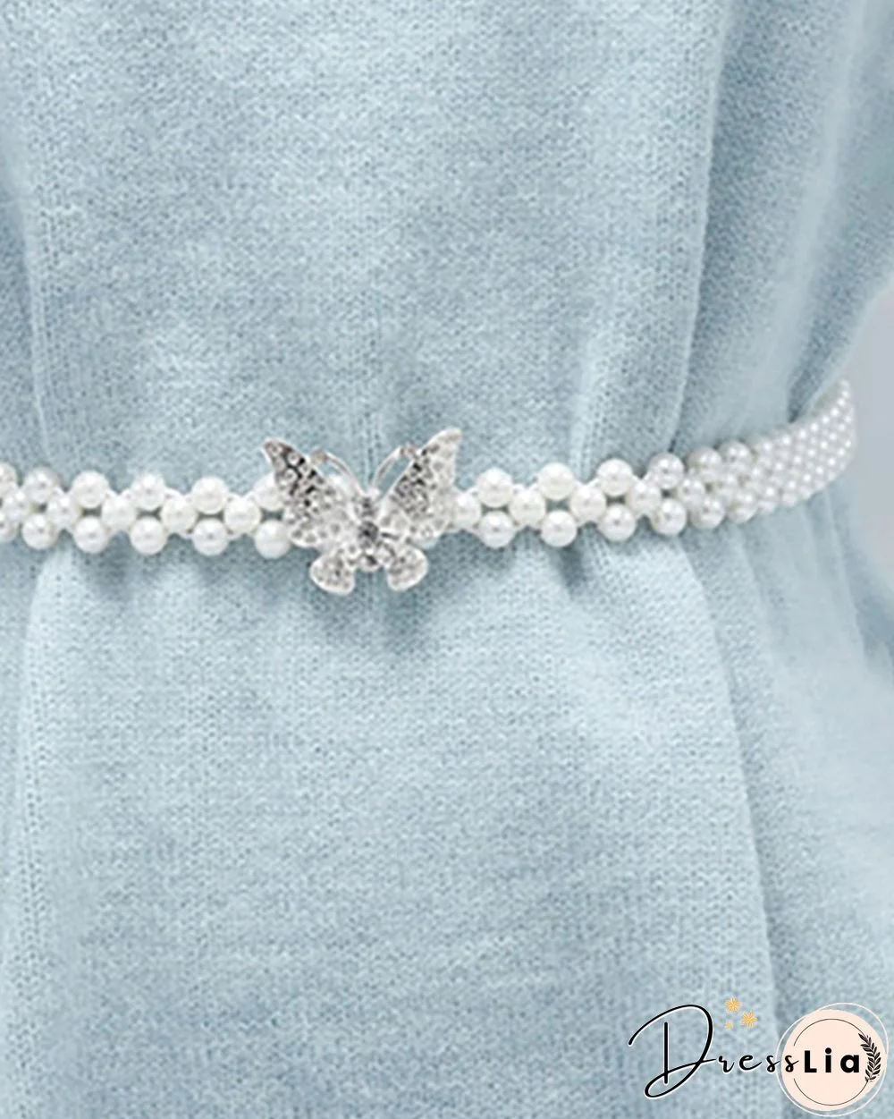 Studded Butterfly Pattern Beaded Belt