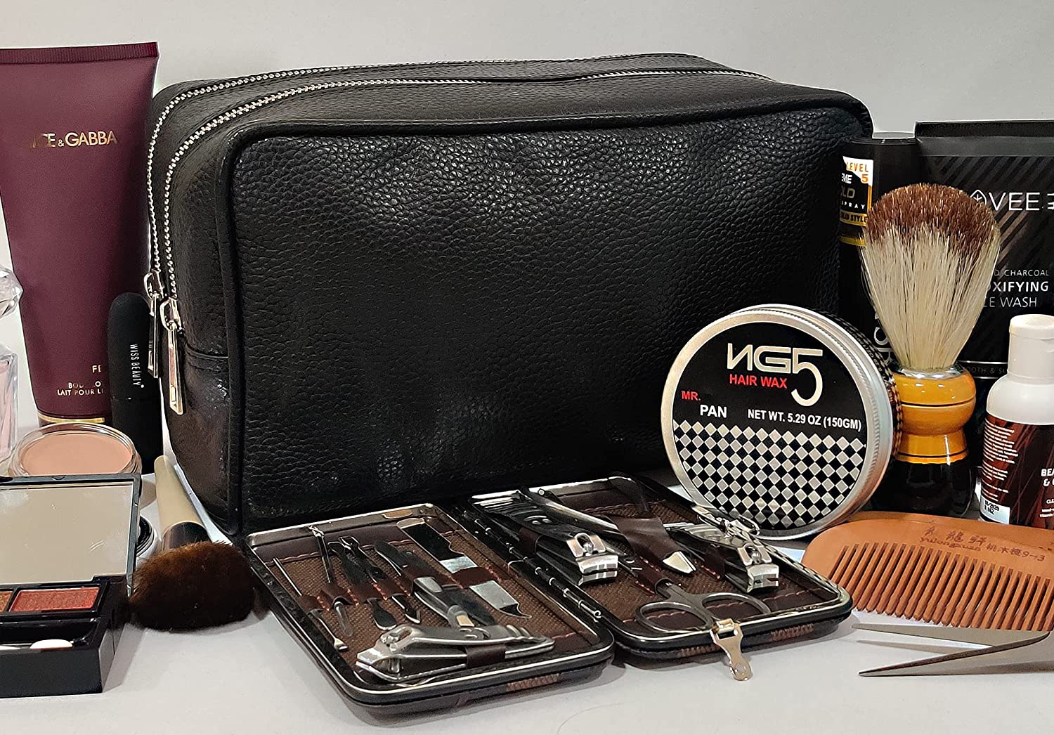 Genuine Leather Travel Toiletry Bag