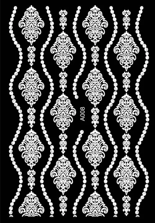 DIY White Flower Nail Stickers Decoration Manicure Foil 3D Nail Art Decorations Stickers Design Adhesive Lace Nail Decals Slider