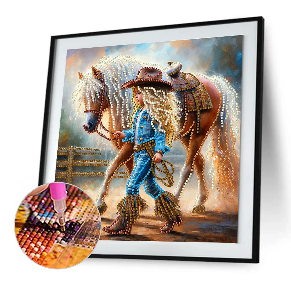Diamond Painting - Partial Special Shaped Drill - Cowboy Girl(Canvas|30*30cm)