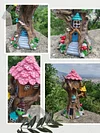 Outdoor courtyard garden solar tree house decoration ornaments