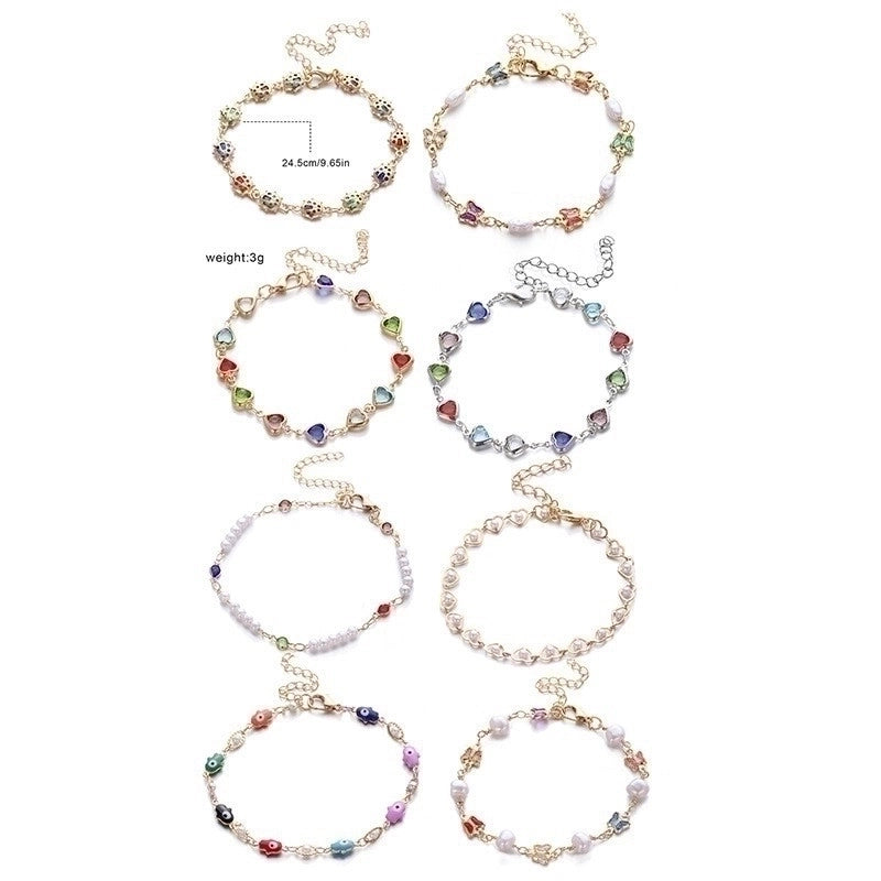 Cute Vintage Style Funny Devil's Eye Heart Shape Butterfly Copper Plating Bracelets