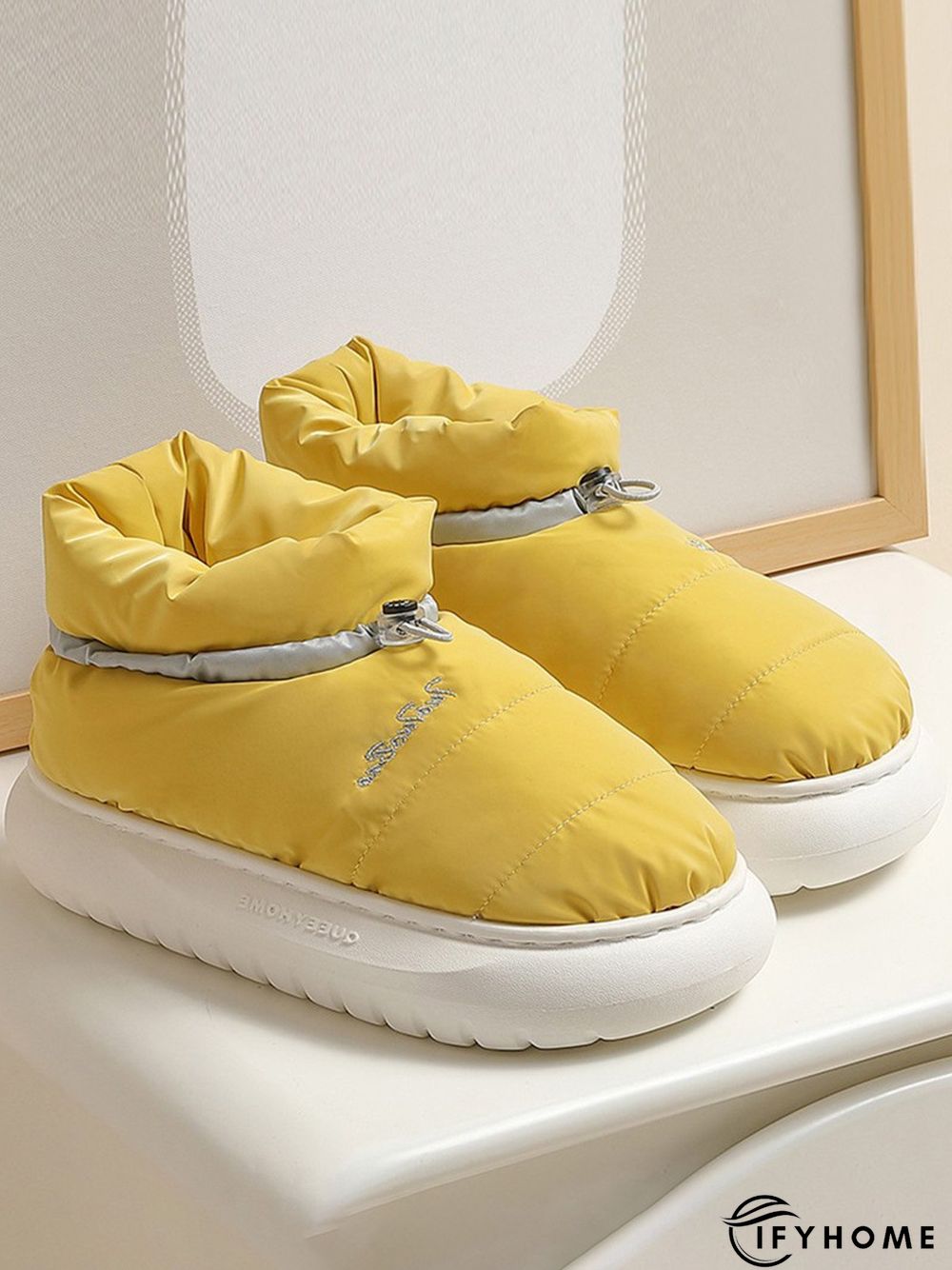 Waterproof Fabric Quilted Non Slip Lined Slipper Boots | IFYHOME