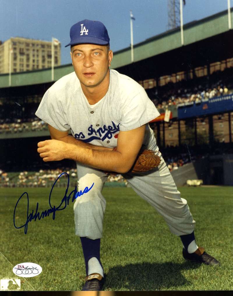 Johnny Podres Dodgers Signed 8x10 Photo Poster painting Jsa Cert Sticker Authentic Autograph