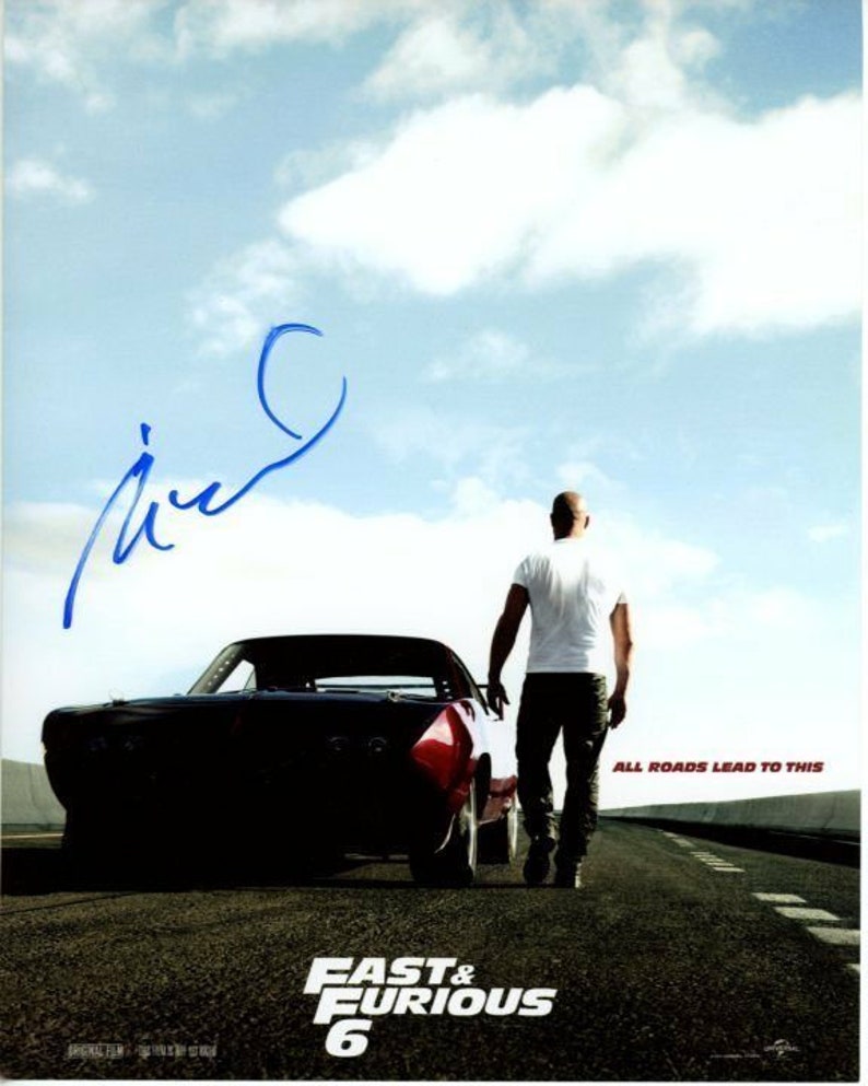 Vin diesel signed autographed fast & furious 6 dominic toretto 8x10 Photo Poster painting