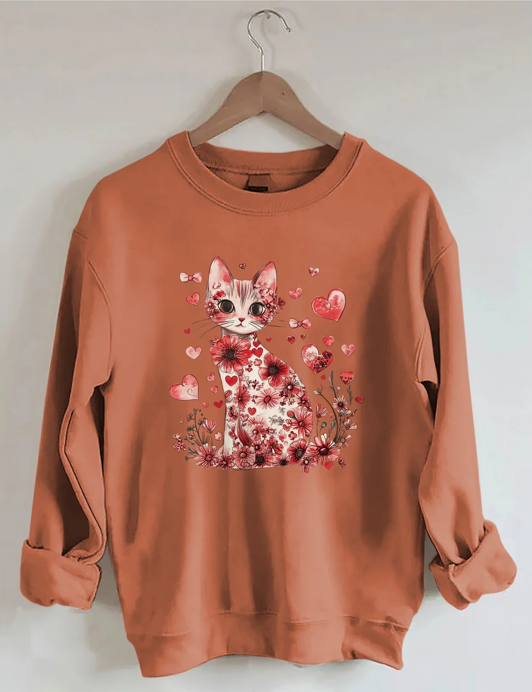 Valentine Cat Sweatshirt