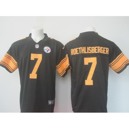 Men's  Steelers #7 Ben Roethlisberger Black Limited Rush Stitched NFL Jersey