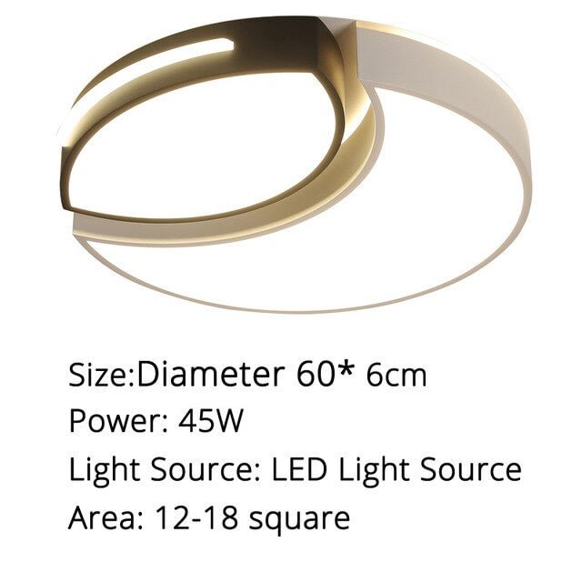 Dimmable Modern LED Ceiling Lamp For Bedroom Kitchen Lighting Lights Round Metal White And Black Body