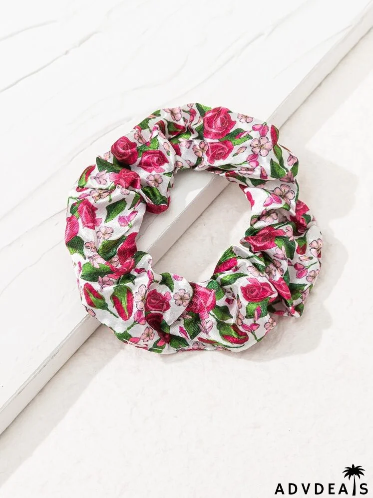 Flower Print Scrunchie