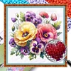 Pansy-Partial 11CT Stamped Cross Stitch Bead Embroidery 36*36cm/14.17*14.17in tapestrymarket
