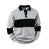 💥 2025 Hot Sale! Men's Button-Up Long Sleeve Striped Pullover Sweatshirt Quarter Zip Going Out Casual Color Block Sweatshirt, For Friends, Husband, Boyfriend Gifts, For Fall