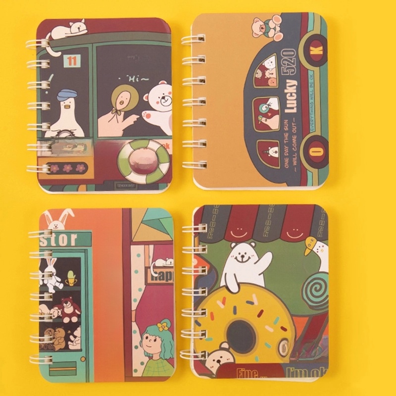 A7 Flip Coil Notebook Student Small Pocket Mini Portable Office Notepad Random 1 Piece
