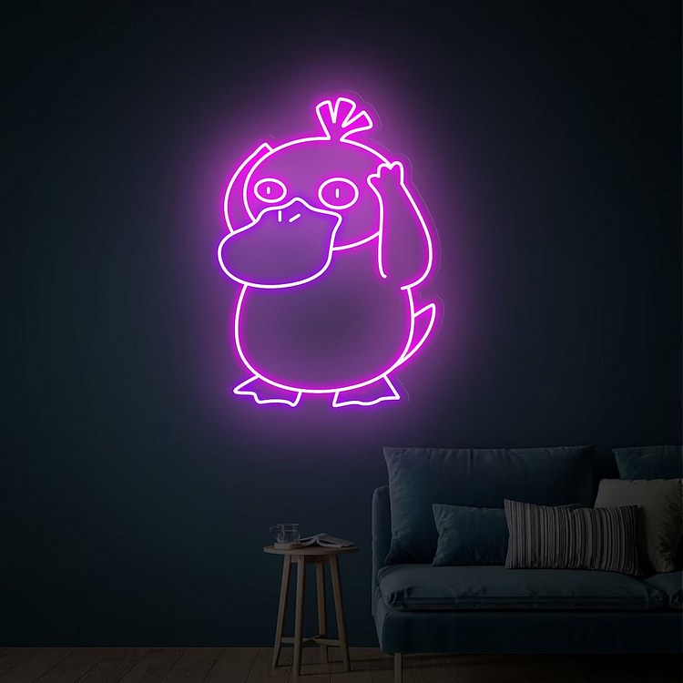 Custom Anime Neon Sign Psyduck Neon Sign Psyduck Pokemon Led Sign Custom Neon Sign Wall Decor Game Room Led Sign Best Gifts Christmas Gifts Anime Led Sign