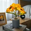 A sparkling sunflower lamp a twinkling sunflower tree three-color lighting realistic 3D design USB c