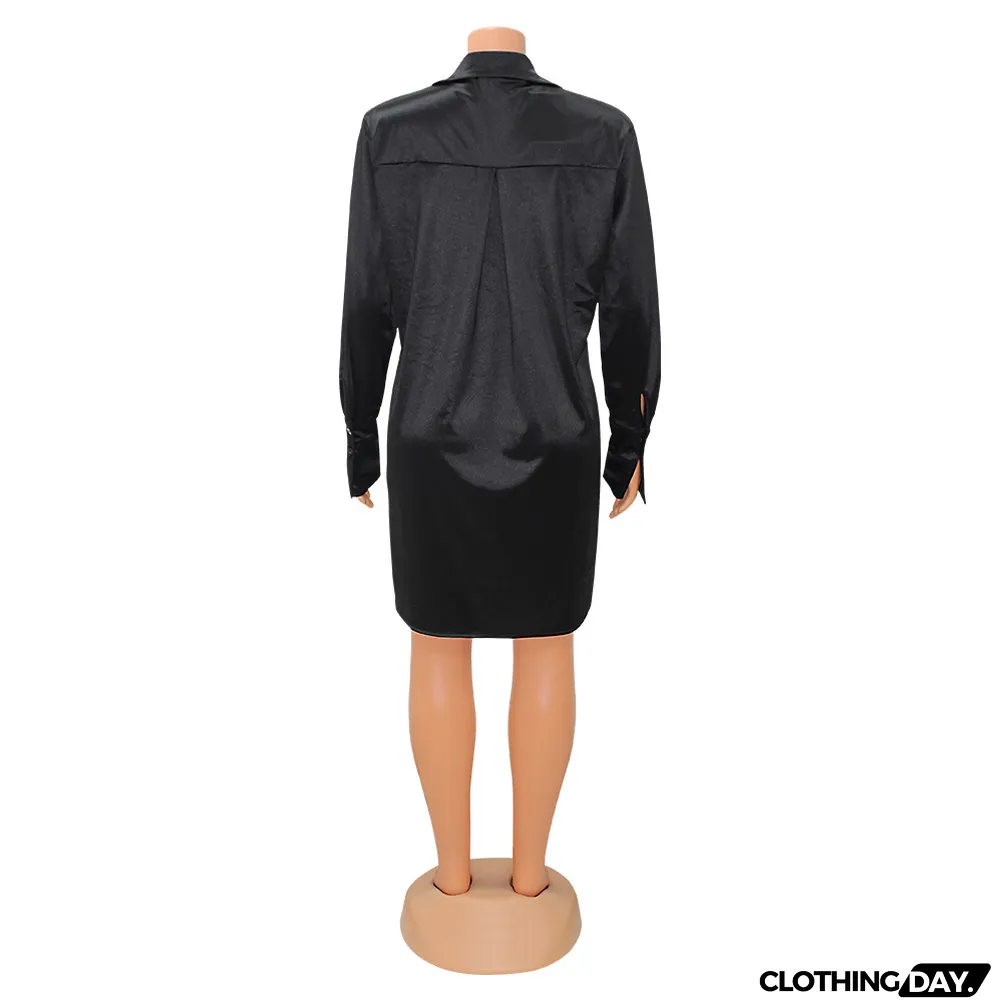 Summer Women Fashion Casual Long-Sleeved Irregular Long Shirt