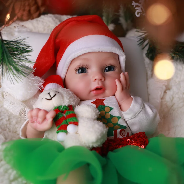 Babeside Terry 12" Realistic Silicone Christmas Quiet Baby Little Infant Girl Building Lovely Memories