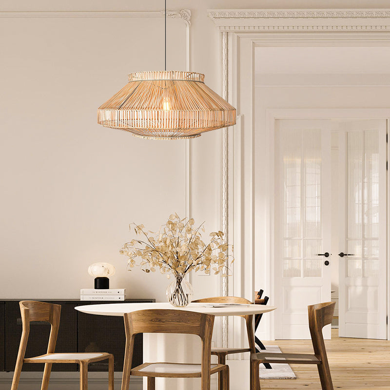 Rattan Pendant Light Woven Pendant Shade Flush Mount Ceiling Light