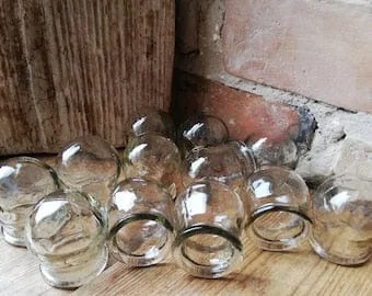 pornhint Pornhint Medical Fire Cupping Jars Set of 12 Grey Vintage Medical Glass Cupping Soviet Medicine Chinese Medicine Small Vases Solid Glass Made in USSR