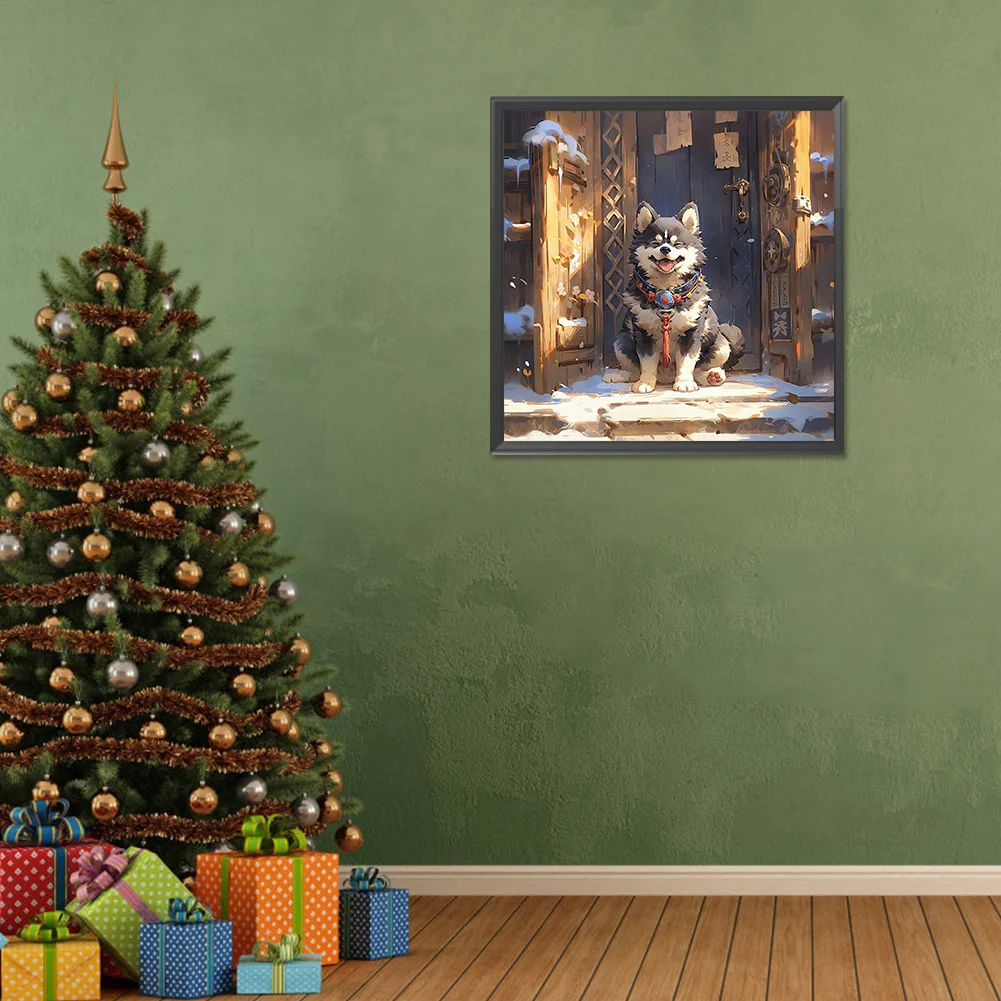 Full Round Diamond Painting 30*30cm - Plateau Guard Dog