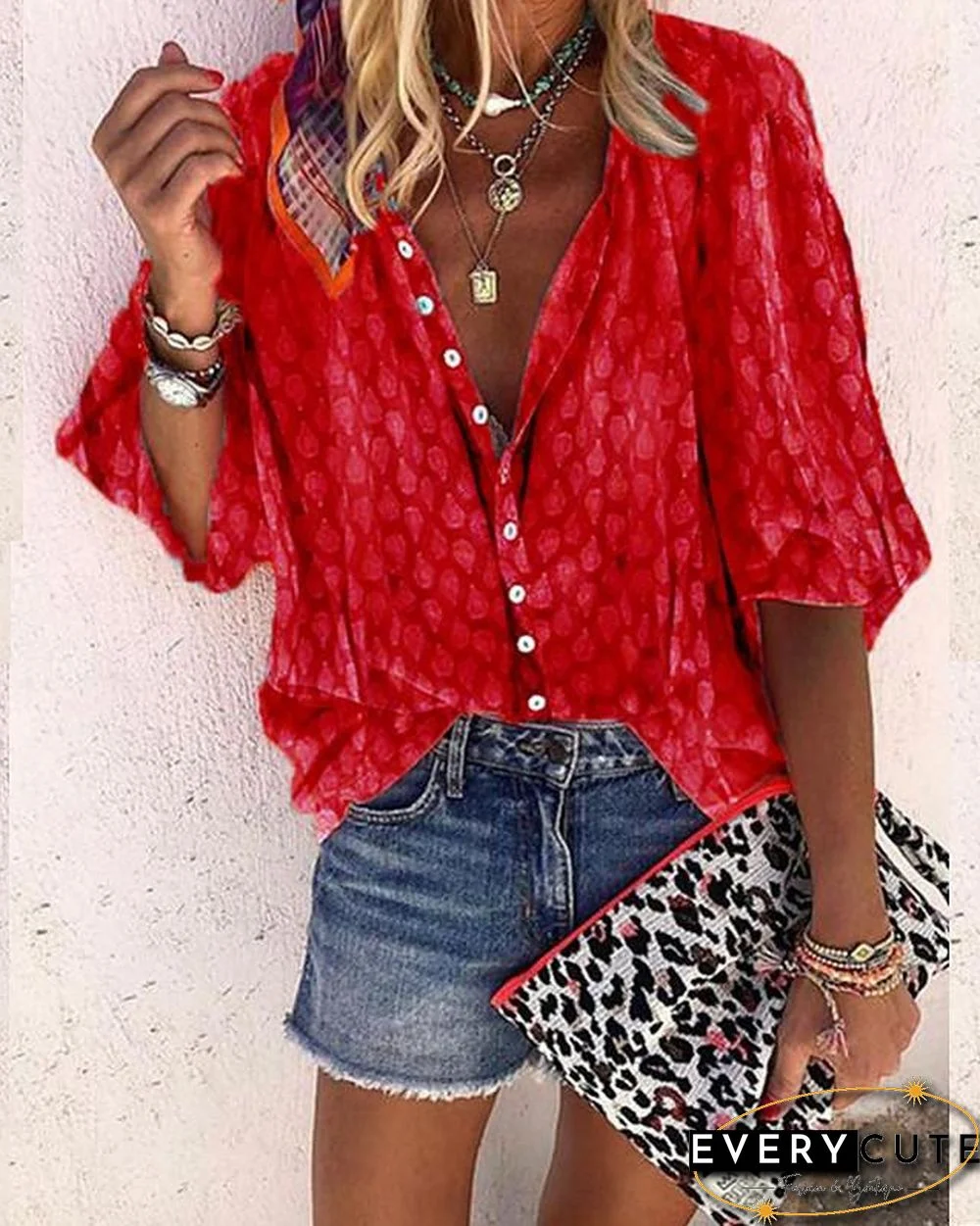 Women's Blouse Shirt Solid Colored Long Sleeve Shirt Collar Tops Basic Basic Top Blue Red Yellow-819