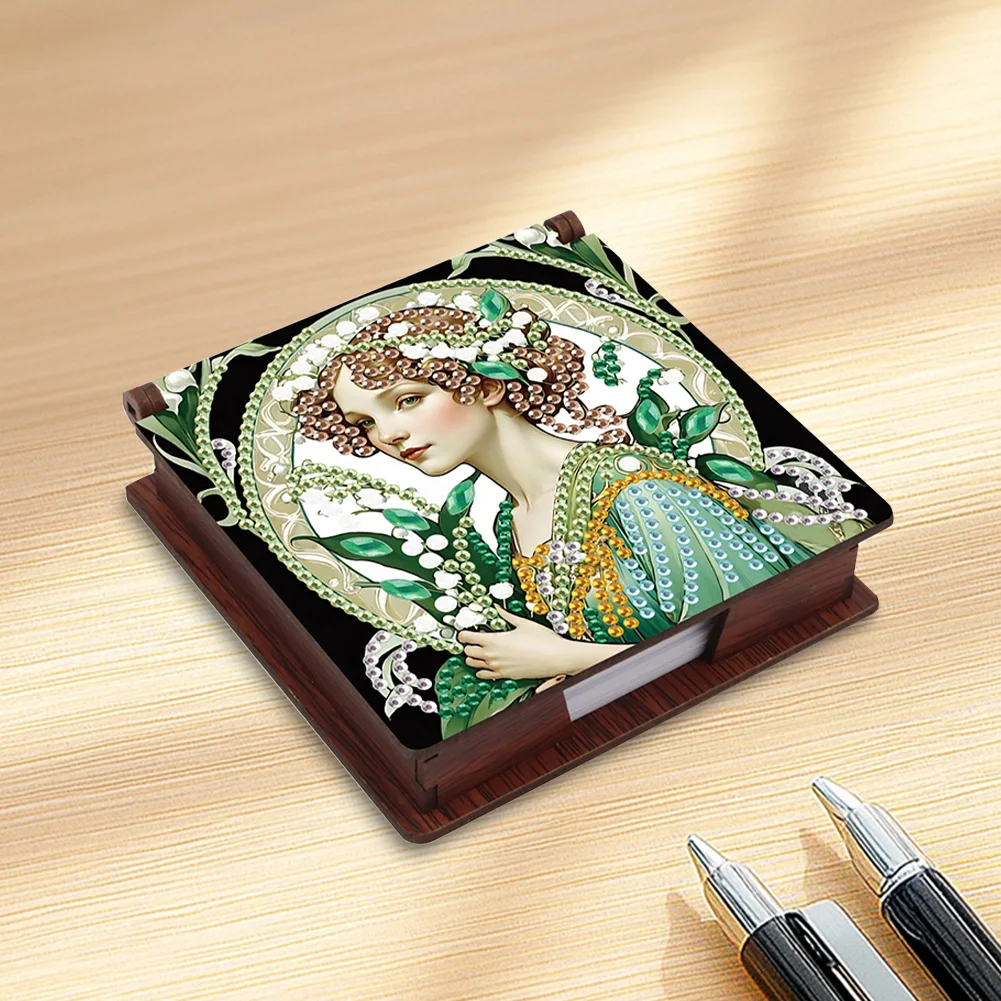 DIY Elegant Lady Diamond Painting Note Box Paper 160 Sheets of Paper for DIY Art Craft