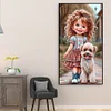 (40*70cm)Little Girl and Dog - Full Round Drill Diamond Painting
