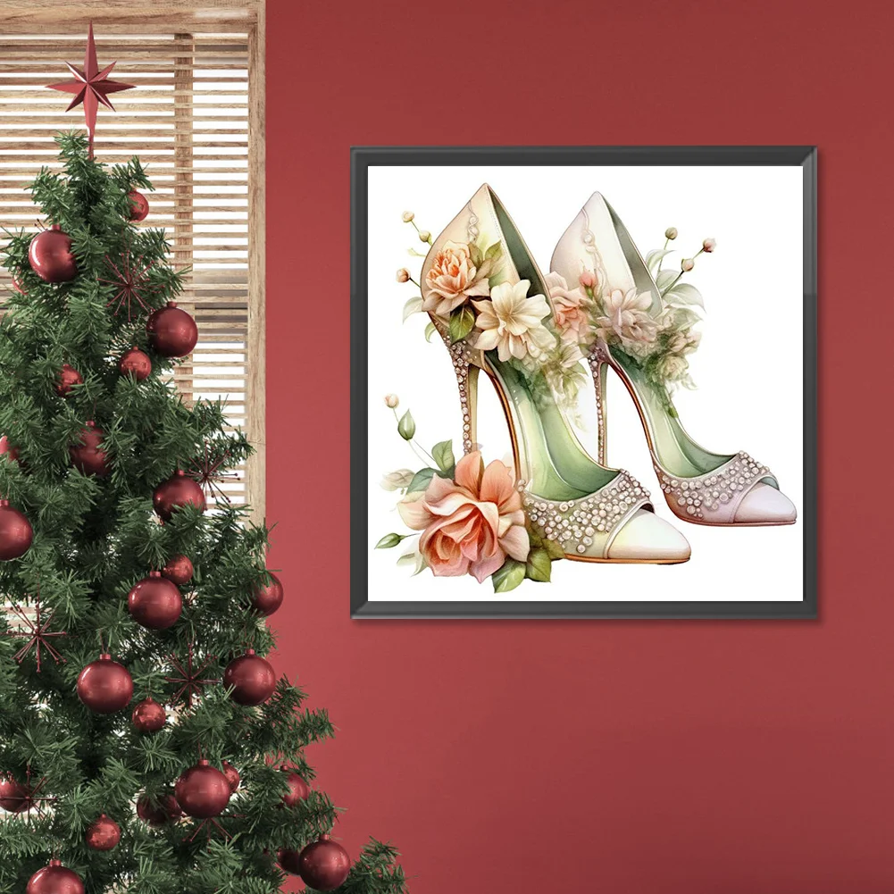 Full Round Diamond Painting 30*30cm - Flower High Heels