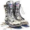 Bottes de cow-boy - peinture au diamant rond - 40 * 40cm