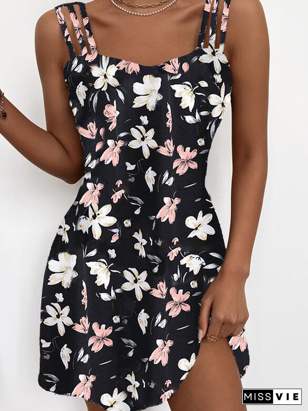 Bohemian Floral Print Vintage Mini Dress Sexy Sling Off Shoulder Sleeveless Club Women New