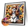 King charles spaniel-per&ccedil;age rond peinture diamant-40*40cm