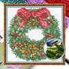 Xmas Wreath - 9CT Partial Beaded Cross Stitch Kit(21x21cm)