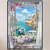 Stuhl am Meer Fenster - Rund Diamant Malerei 30*40CM