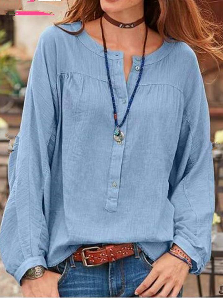 Women Long Sleeve V-neck Graphic Floral Printed Top