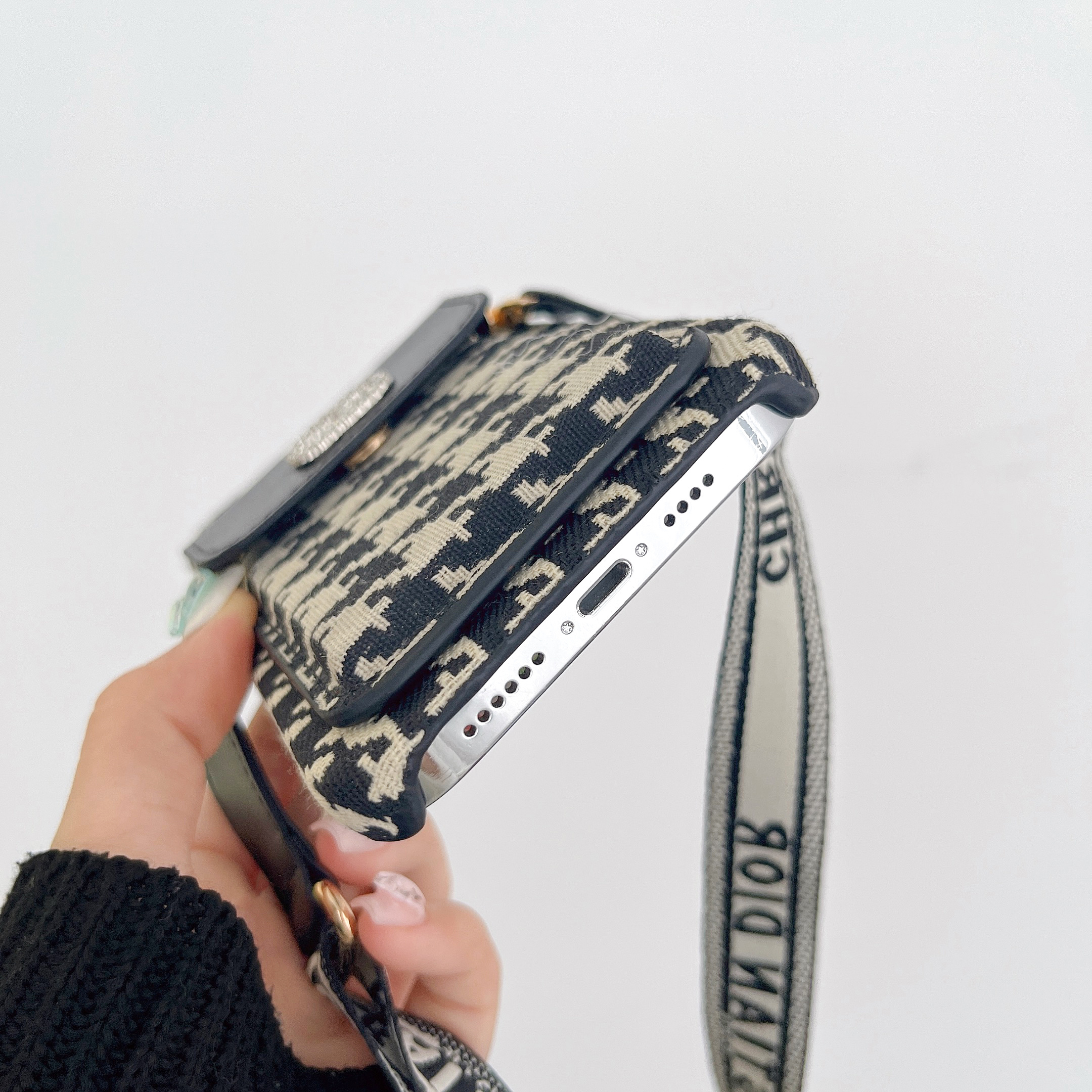 Dior Oblique Print Crossbody Wallet Card Holder  Apple iPhone Case Samsung Galaxy Cover