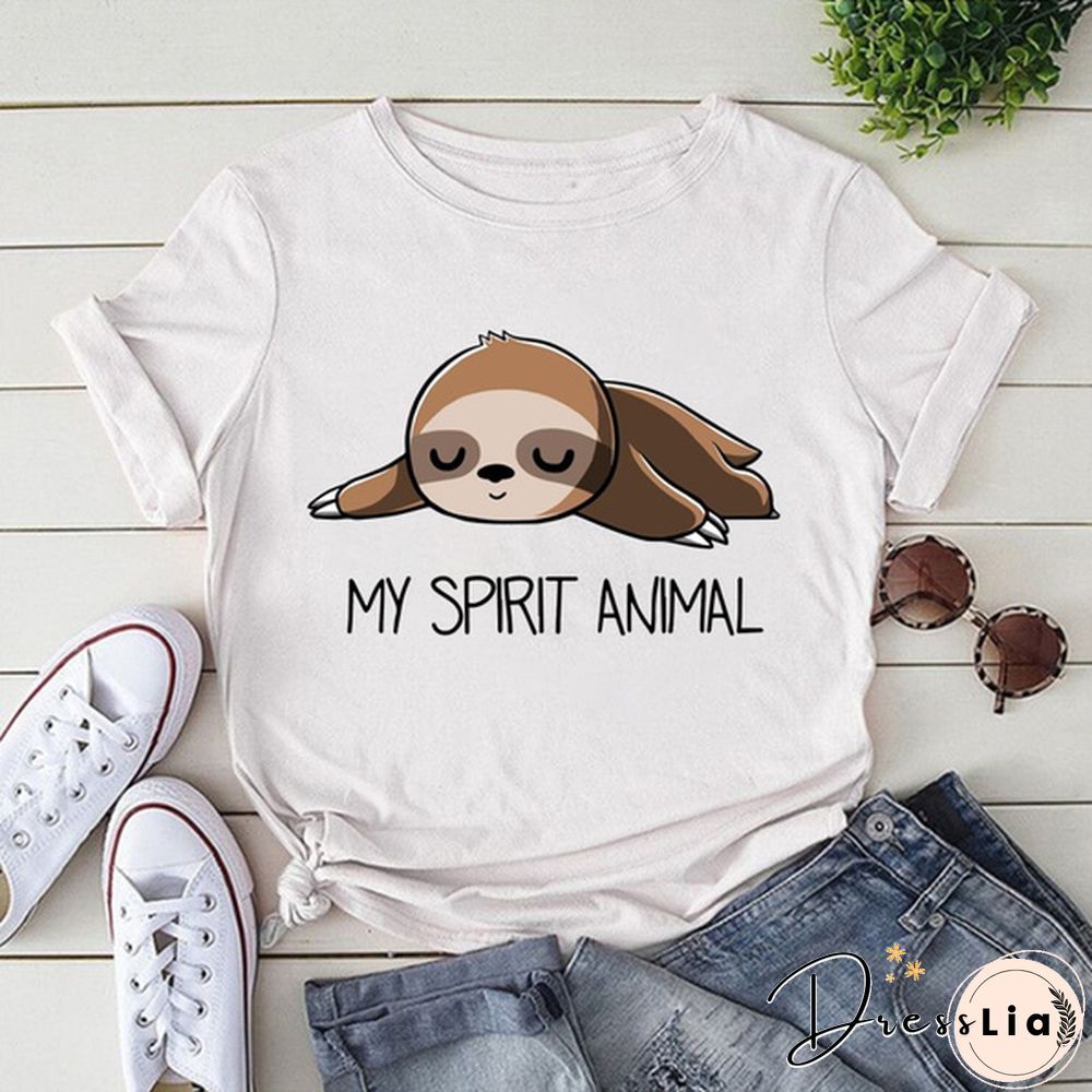 Sloth MY  Printing T Shirts Fashion Womens Summer Cool Short Sleeve Tops Tee Shirts