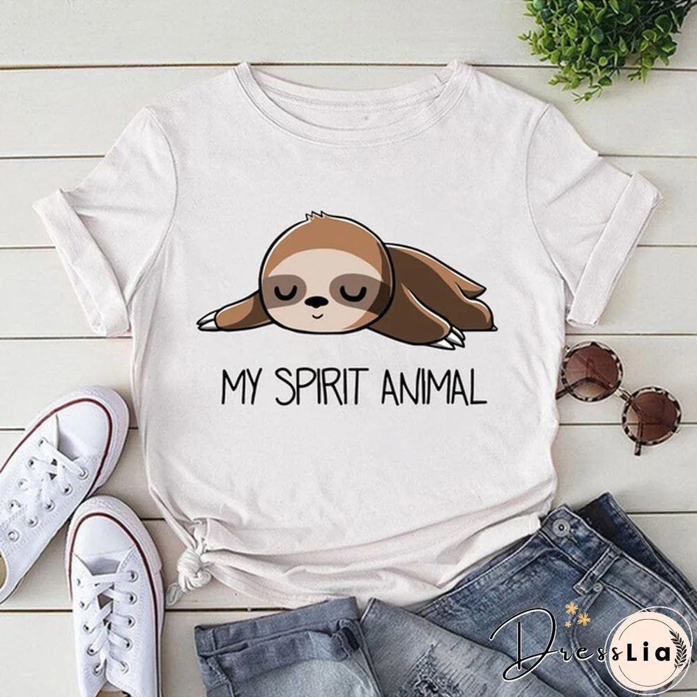 Sloth MY  Printing T Shirts Fashion Womens Summer Cool Short Sleeve Tops Tee Shirts