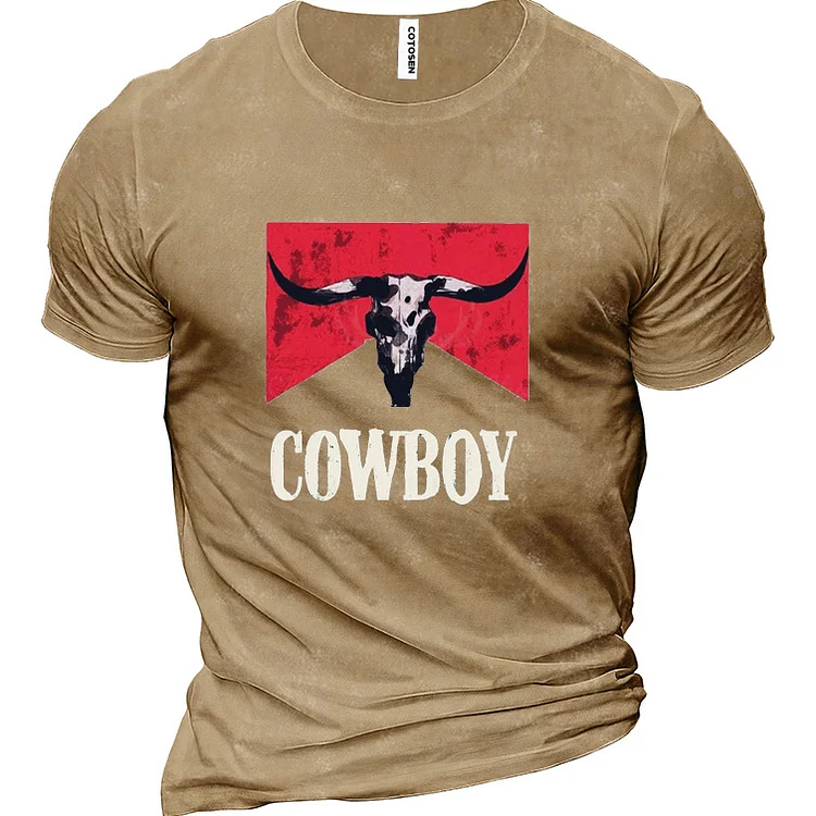 Cowboy Men's Cotton Short Sleeve T-Shirt 17e0
