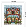 (4pcs) Christmas House - 14CT Stamped Cross Stitch 15*17cm(Brand)