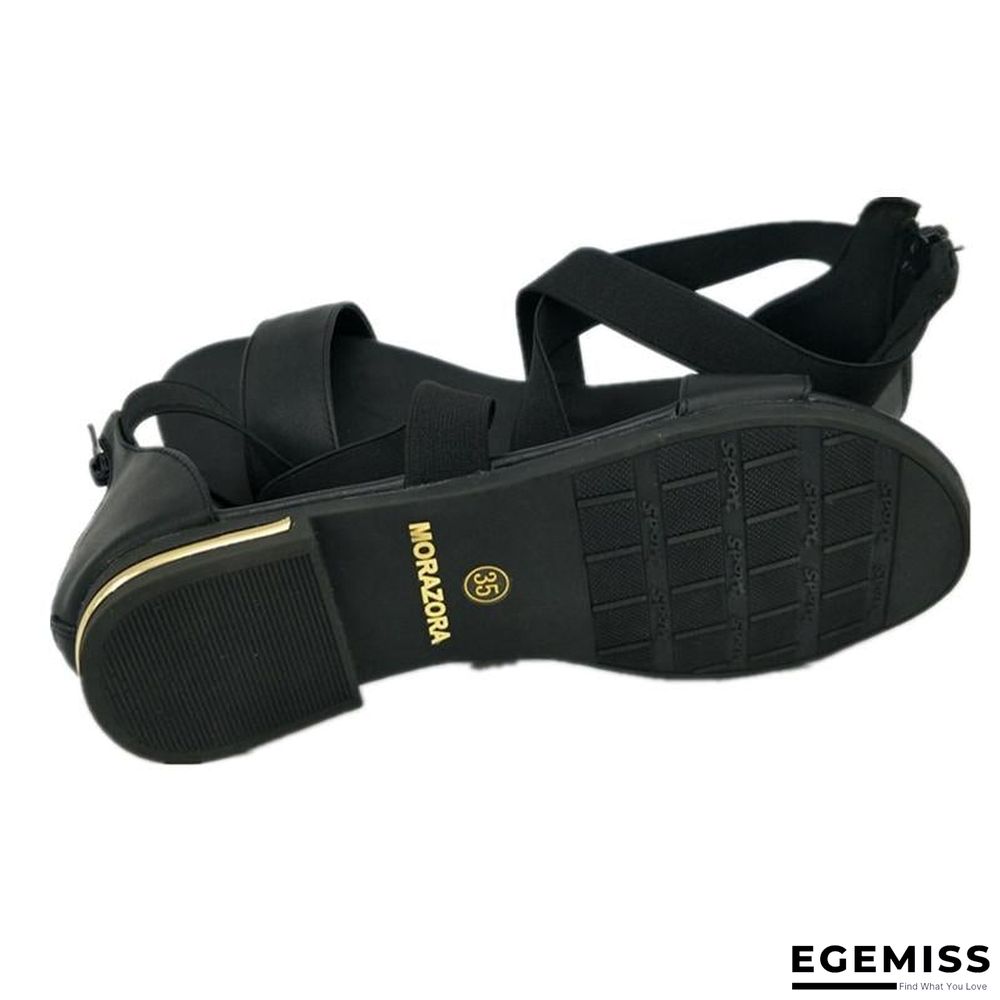 Genuine Leather Women Flats Heel Sandals Shoes | EGEMISS