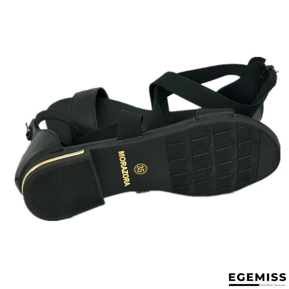 Genuine Leather Women Flats Heel Sandals Shoes | EGEMISS