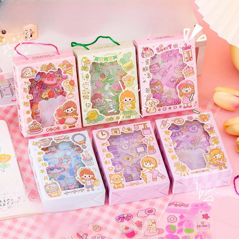 Cute Goka Suit Children's DIY Special-shaped Goka Small Pendant Cartoon PET Waterproof Sticker Portable Gift Box