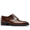 Classic Mens Brogue Derby Shoes - Leather Sole