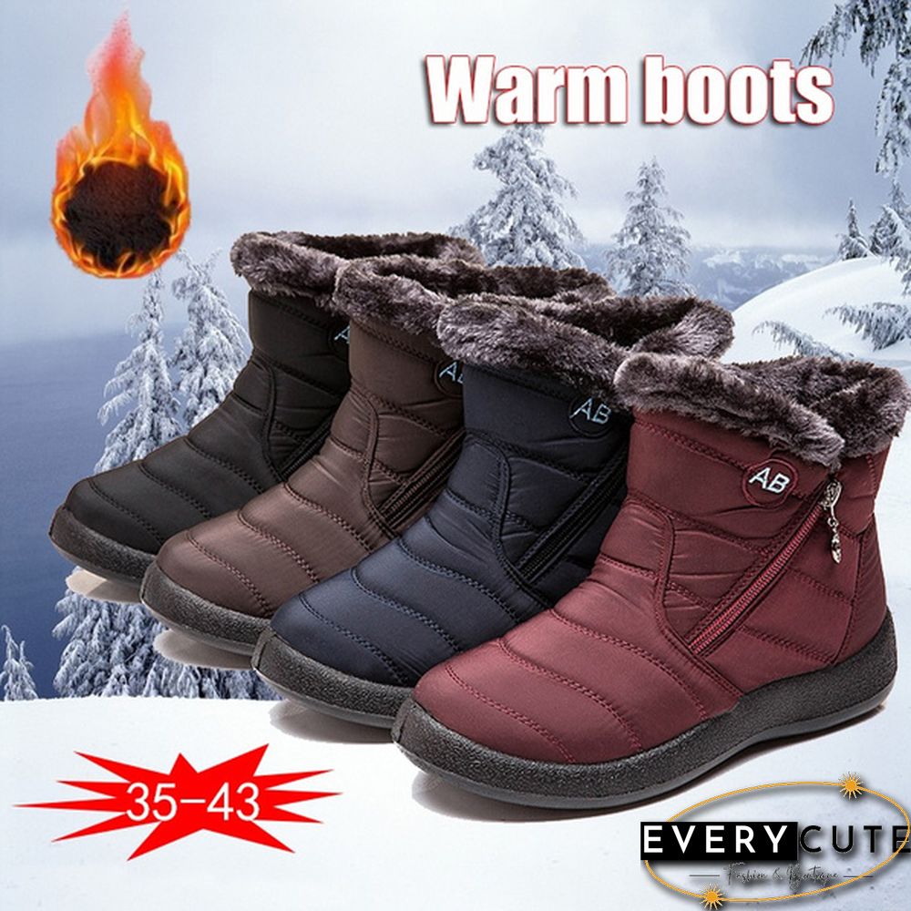 Women's Warm Waterproof Snow Boots Winter Non-slip Short Boots