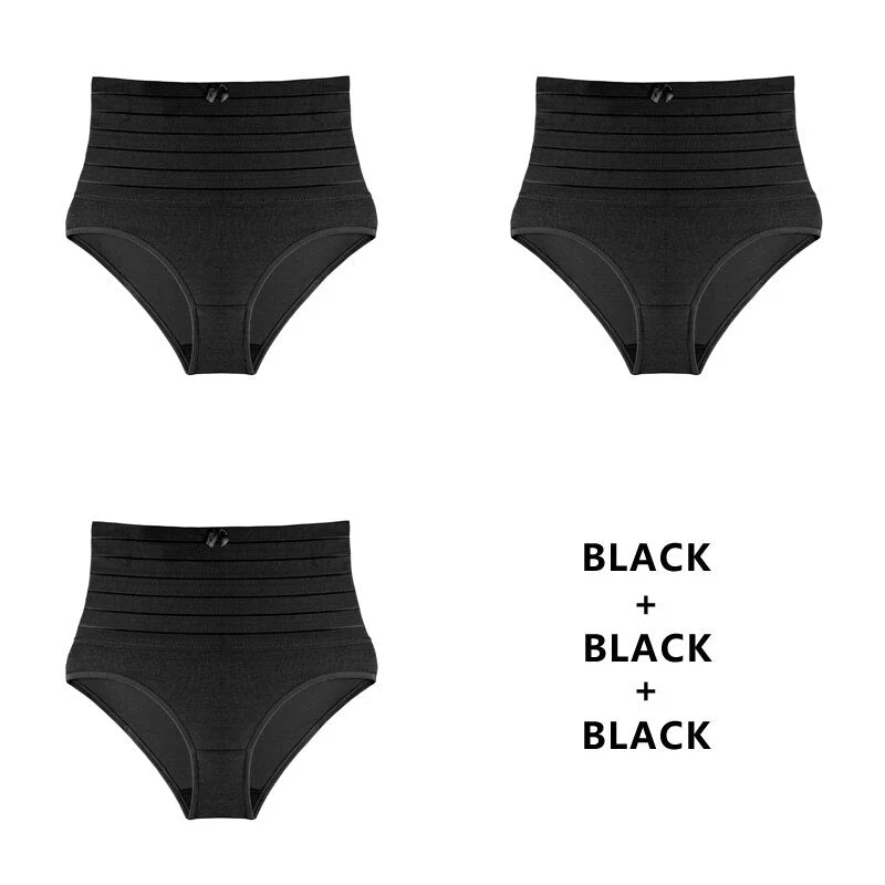Meet'r 3Pcs/Lot Women High Waist Shaping Panties Breathable Slimming Tummy Underwear Butt Lifter Seamless Panties Shaperwear